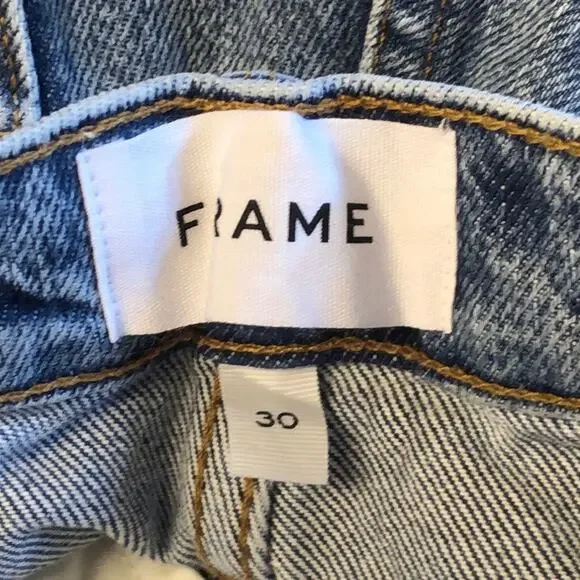 Frame Denim Le Drew Loose Fit Straight Jeans in Cascade Blue Size 30